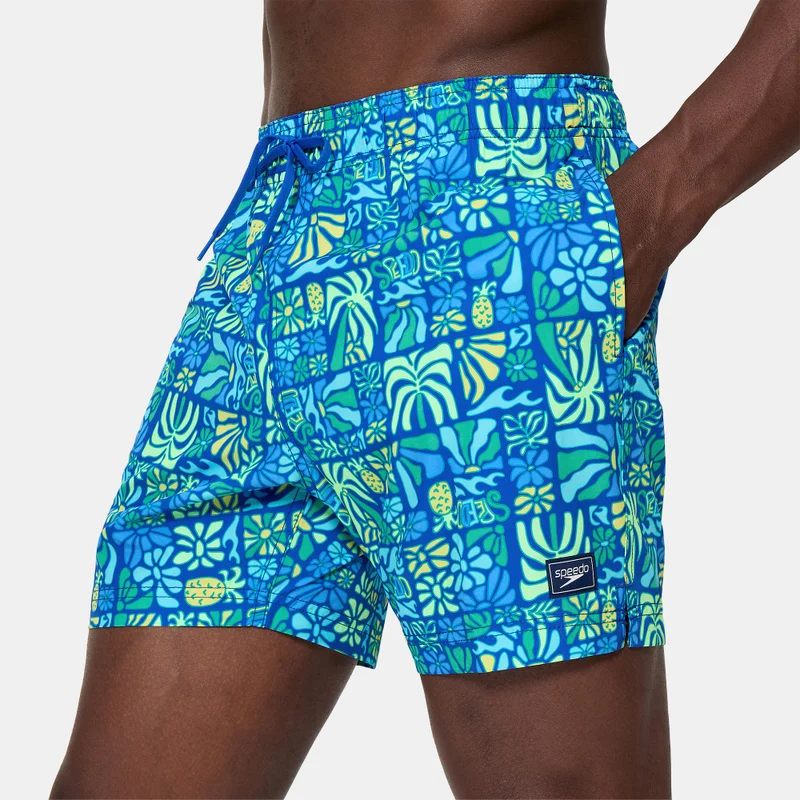 speedo Blue Men's Print Redondo Edge Volley Swimming Trunks for Men | Best Price UAE